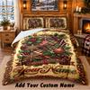 Christmas Custom Name Pattern Bedding 3Pcs Set Bed Sheet Pillowcases Indoor Bedroom Holiday Gift
