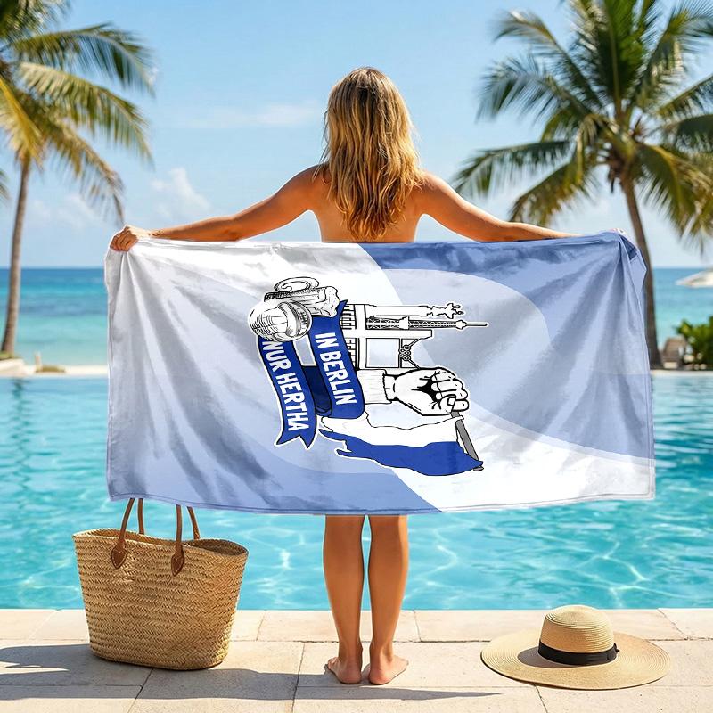 Hertha BSC FC estampado Secado Rápido Toalla de Playa Microfibra Absorbente Portátil Viaje Natación Toalla
