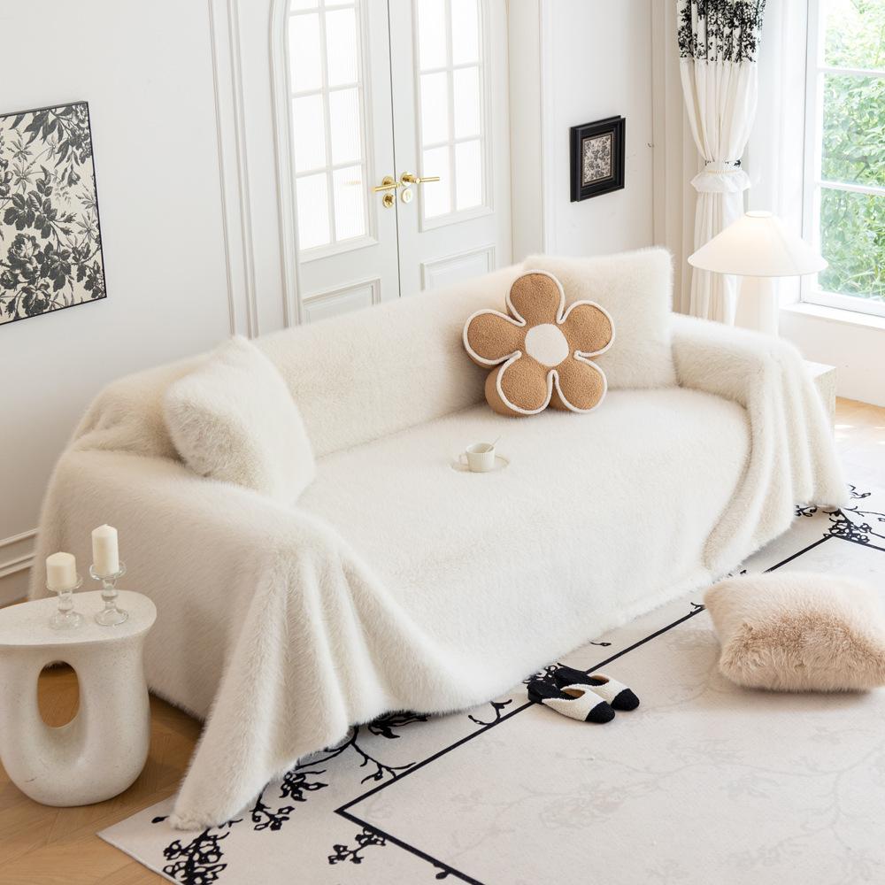 Husă de canapea îngroșată cu blană de nurcă Prosop Husă universală de iarnă din pluș de calitate superioară Pătură pentru husă învelită integrală