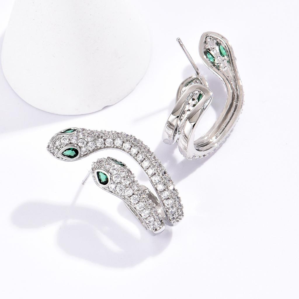 Spirit Snake Personalized Creative Advanced Double Serpentine Earrings Earstuds Fashion Earclips