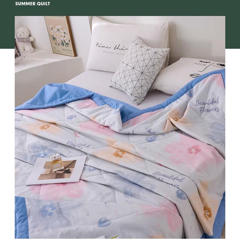 Red Bean Floral Cotton Summer Quilt