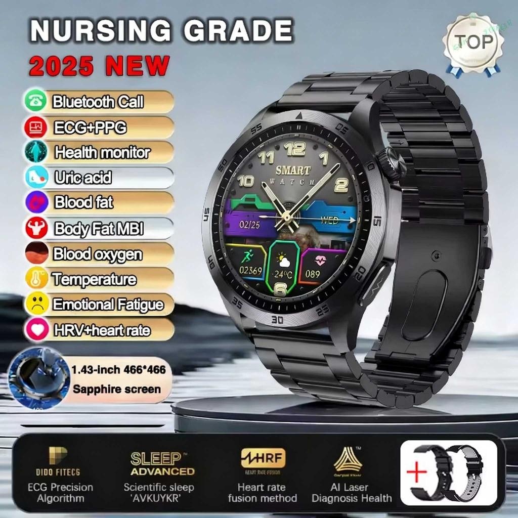 For Xiaomi New Health Measurement Smart Watch Men Blood Oxygen Uric Acid ECG+PPG Body Blood Pressure Bluetooth Call Motion Watch