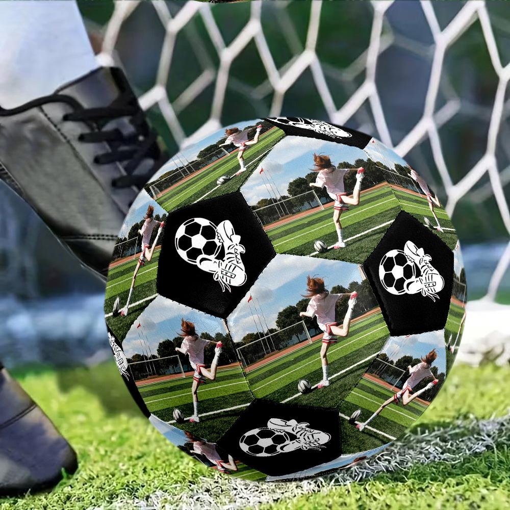 Girl Soccer Ball Field. Customized Picture Size 5 Soccer Football Machine Sewn Indoor/Outdoor Universal Football Customize Exclusive Personalized Name