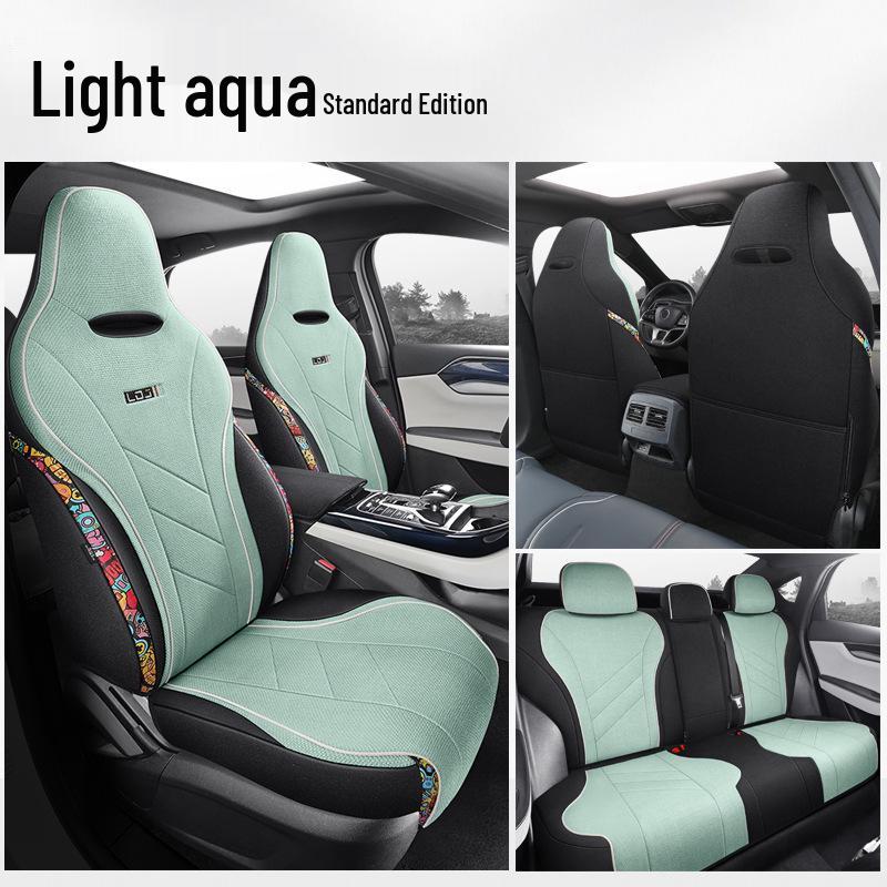 BYD Qin Plus All-Season Linen Cartoon Car Seat Cover