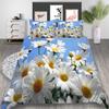 3D Printing Household Bedding Set Chrysanthemum Printing Pillowcase and Quilt Cover 2/3 Pieces of Plant Microfiber Comfortable Household Bedding