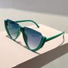 Triangle Shaped Sunglasses  New in Fashion Semi-rimless Gradient Shades Trendy Brand Design Casual Decor Sun Glasses