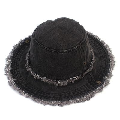 Universal Chemistry Vintage Black Denim String Bucket Hat