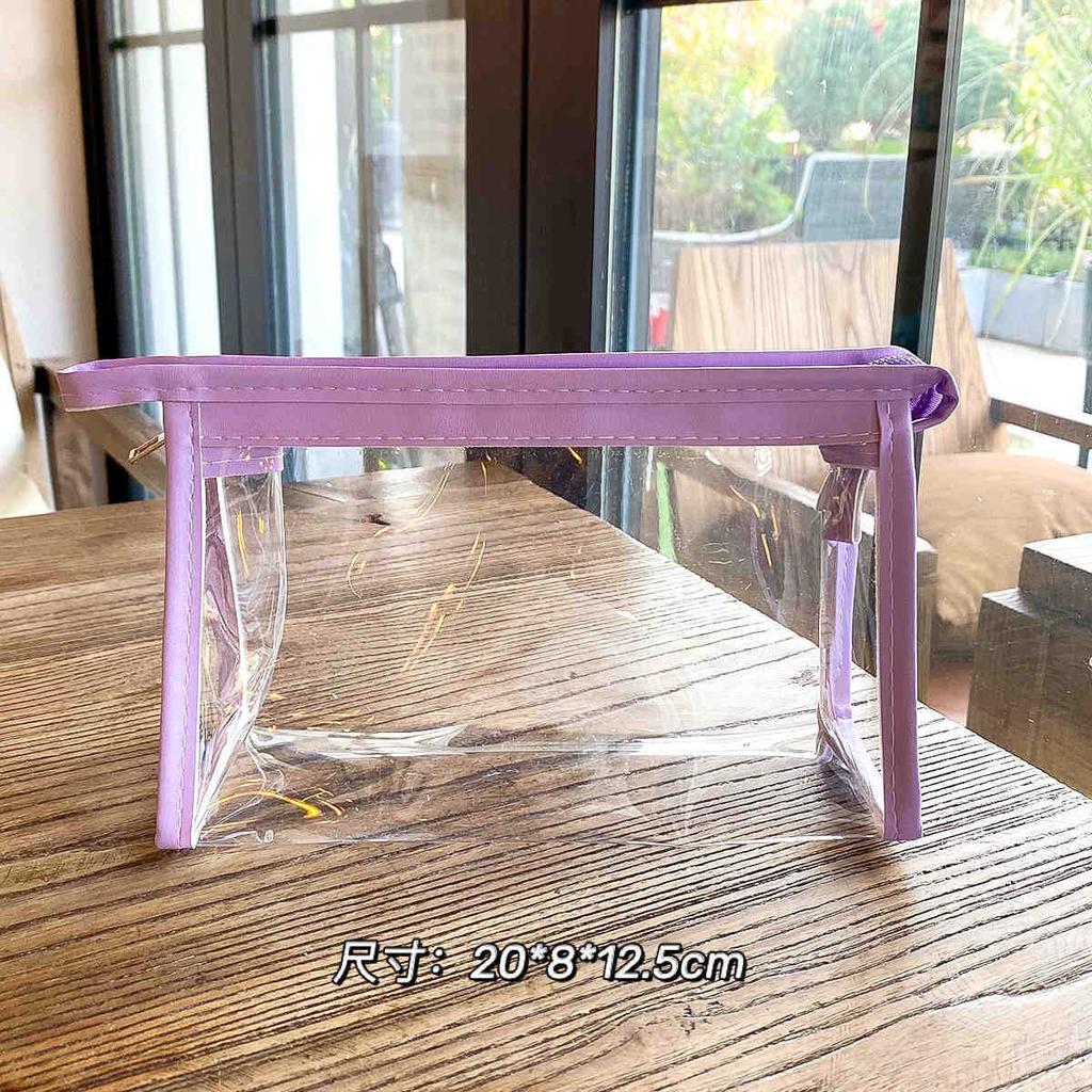 Transparent PVC large-capacity pencil case Student stationery Pencil case ins Wind storage bag DIY girl cosmetic bag