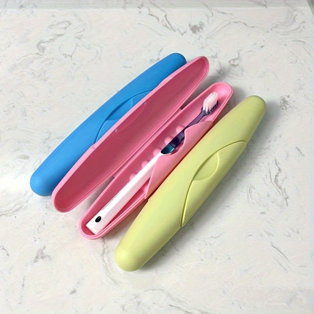A Single Portable Toothbrush Case That Is Dust-Proof, Made Of Plastic, Designed For Daily And Travel Use, Suitable For Bathroom Storage