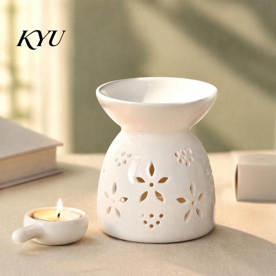 Essential Oil Diffuser for Home Ceramic Tealight Candle Holder, Burner Wax Melt Burners, Aromatherapy Aromatic Bedroom Aroma Decor Christmas