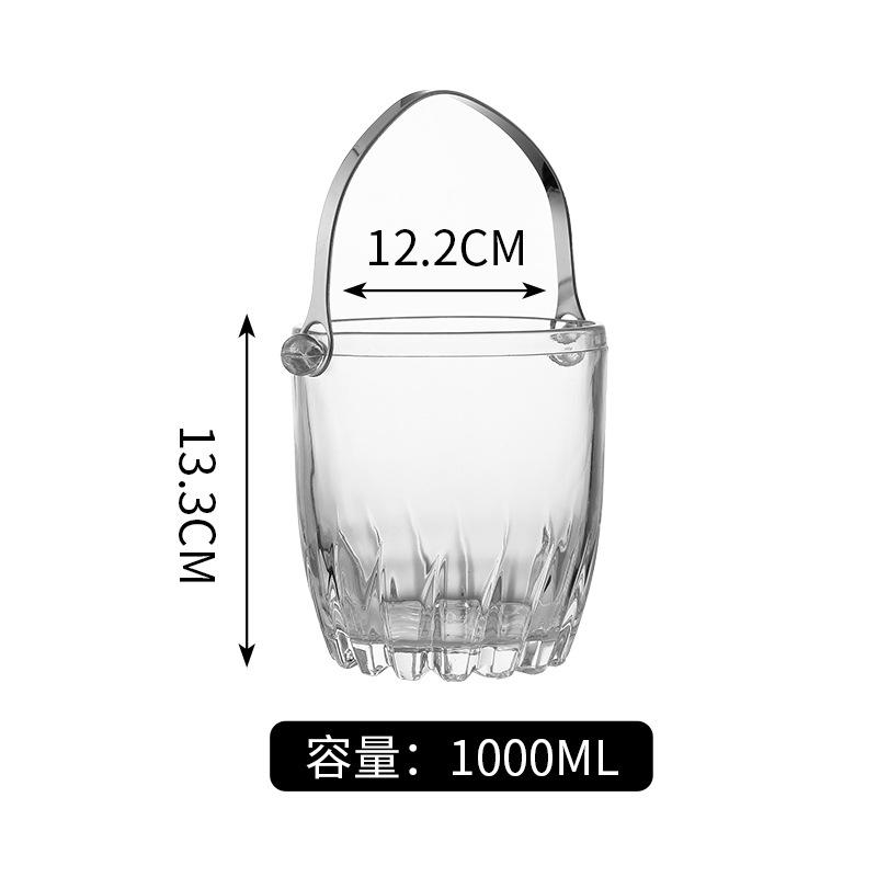 Large Capacity Glass Ice Bucket, Creative Red Wine and Beer Insulated Bucket, Household European Style Chilled Champagne Bucket