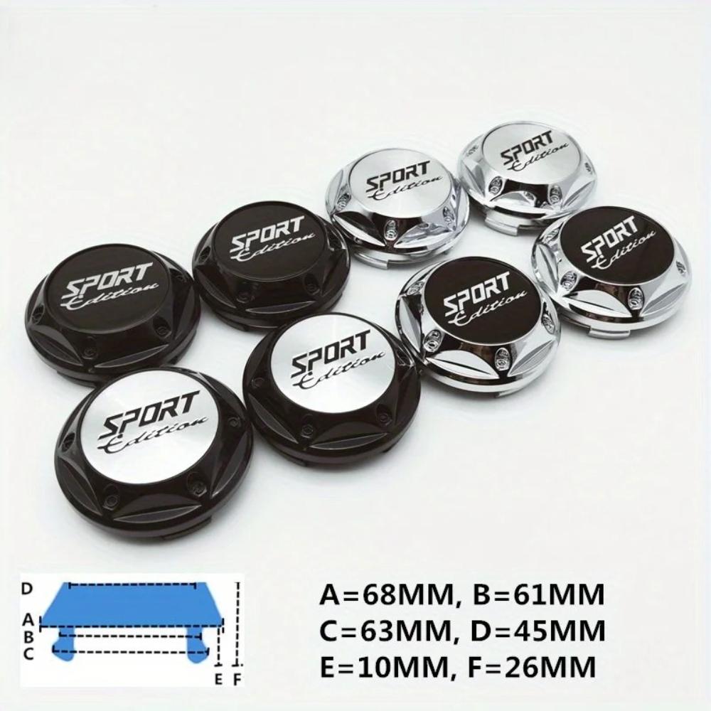 4pcs Wheel Hub Center Caps 65mm Diameter Durable Car Tire Center Badge Covers for All Vehicle Models Vehicle Modification