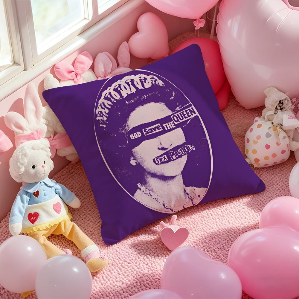 S-Save the Q-Queen Fashion Cushion Cover Pattern Printed Pillowcase for Living Room Sofa Cushion Cover & Bedroom Decor