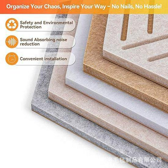 Hexagonal Soundproof Self-Adhesive Wall Panel – Noise Reduction Polyester Fiber Felt Board