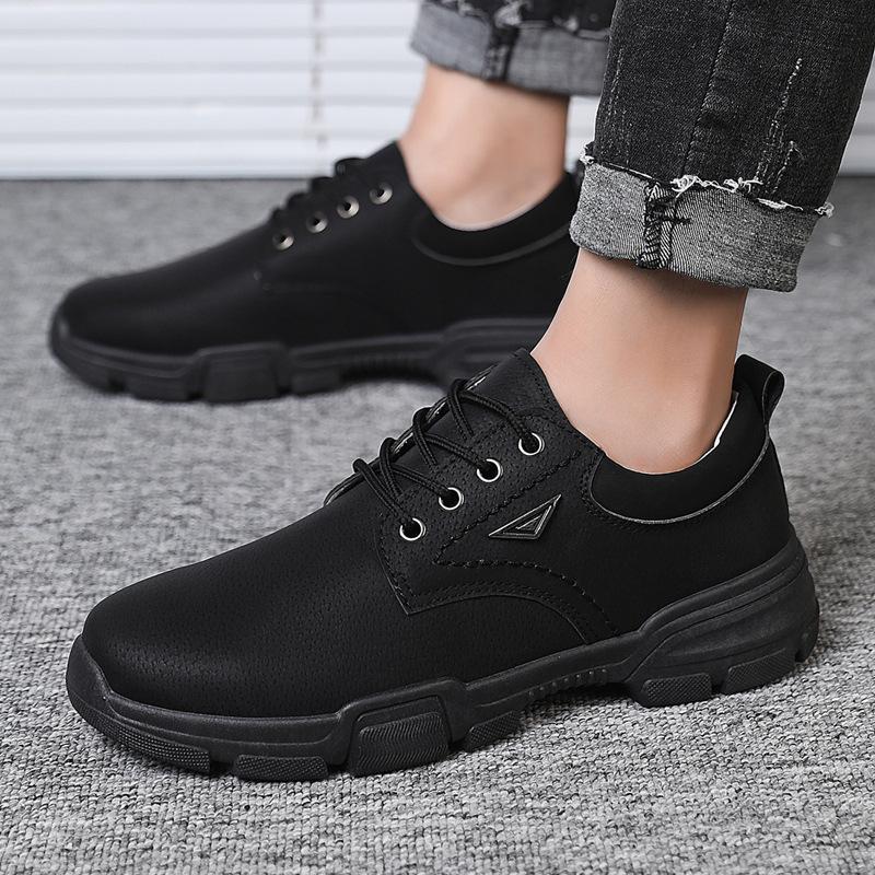 

Мужские бархатные короткие ботинки осень-зима 2025 года, ботинки Martin, водонепроницаемые и износостойкие кожаные ботинки, мужские кожаные рабочие ботинки, мужская обувь 39 чёрный