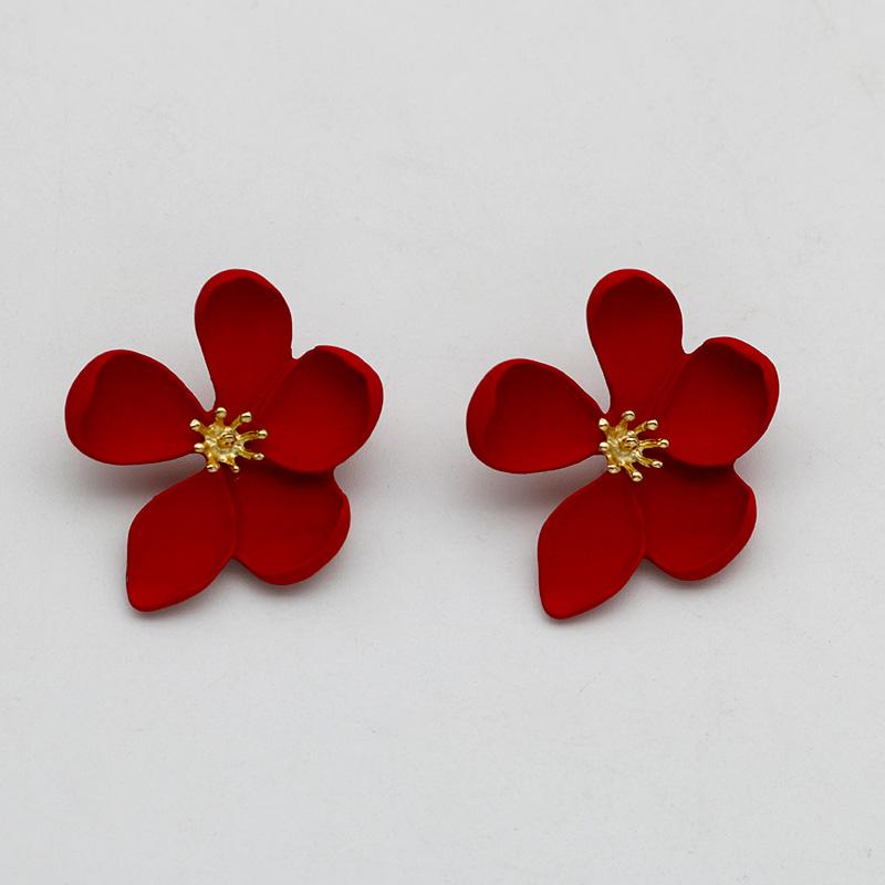 Cream Enamel Metal Flower Post Earrings For Women Fashion Zircon New Classic Timeless Party Accessories Wholesale Gifts 2023604