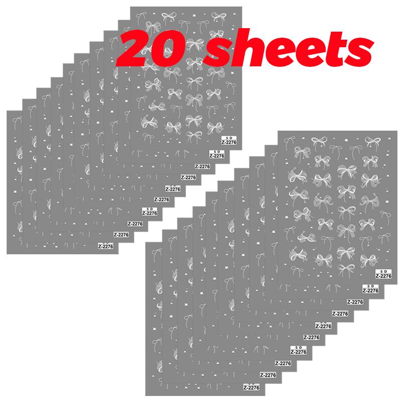 5D Relief Tüll Schleife Design Nagelkunst Aufkleber Selbstklebend DIY Weiße Schleife Abziehbilder Süß Cool Ins Maniküre Modellierungsdekorationen