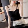 Lace Back Camisole with Chest Pads - Women's Summer Vest with Adjustable Straps