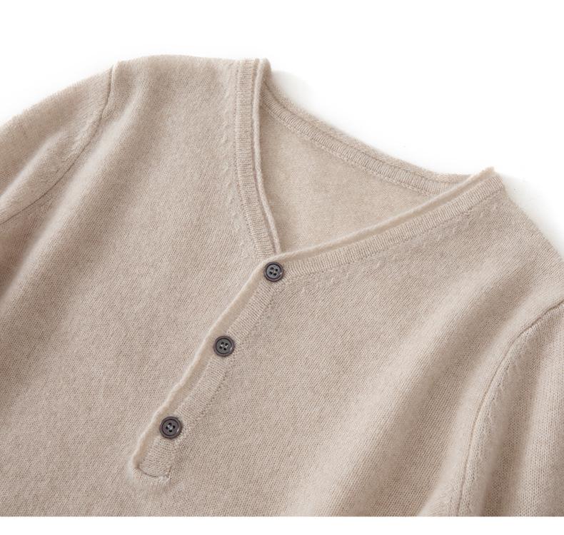 Women's Pure Cashmere Round Neck Loose Fit Sweater with Rolled Edge