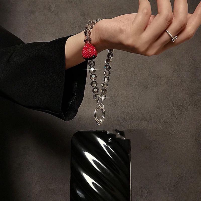 Luxury Rhinestone Beaded Phone Wrist Strap Charm for Women