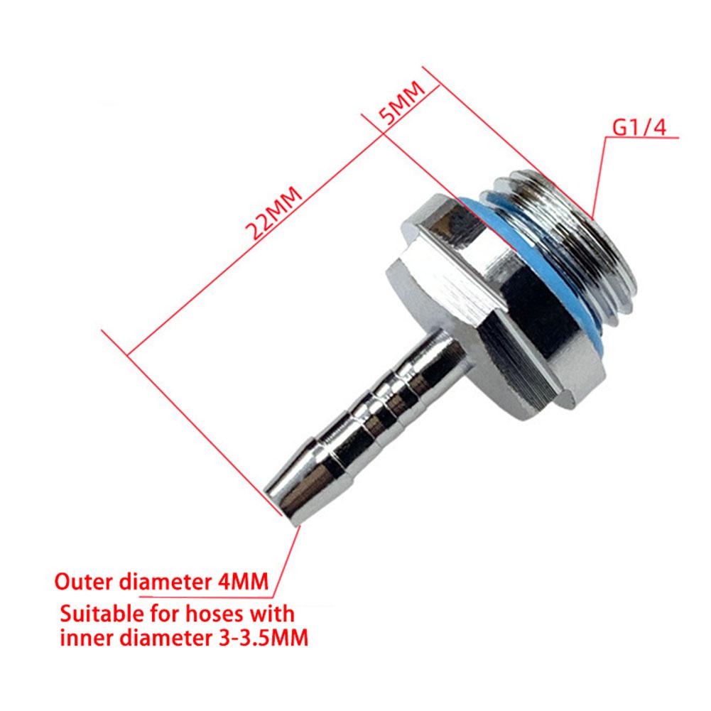 PC Water Cooling Hose Pagoda HosePagoda Connector Silver 4/6/7.2/9/11/14mm Fitting G1/4 Thread Fitting Two-Touch