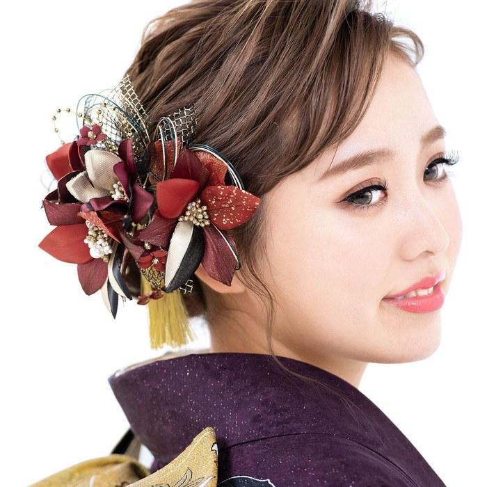 [SOUBIEN] Hair Accessories 3-Piece Set (Red, Black, Gold)