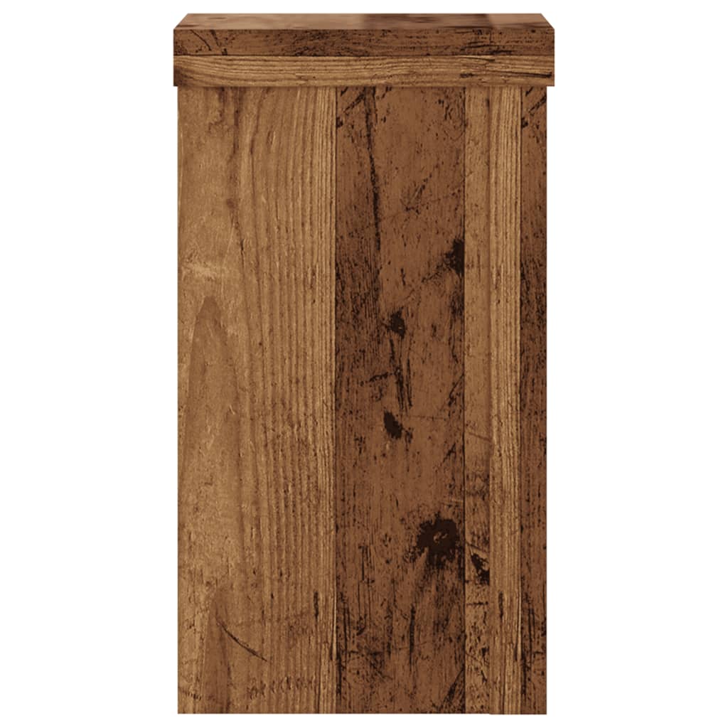 Vidaxl Plant Pot Stands, 2 Pcs, Old Wood, 10X10X18 Cm