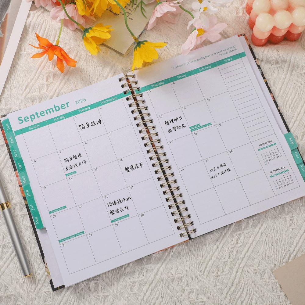 2026 A5 Weekly Monthly Planner Coil Notebook Diary Notebook  School Office Supplies