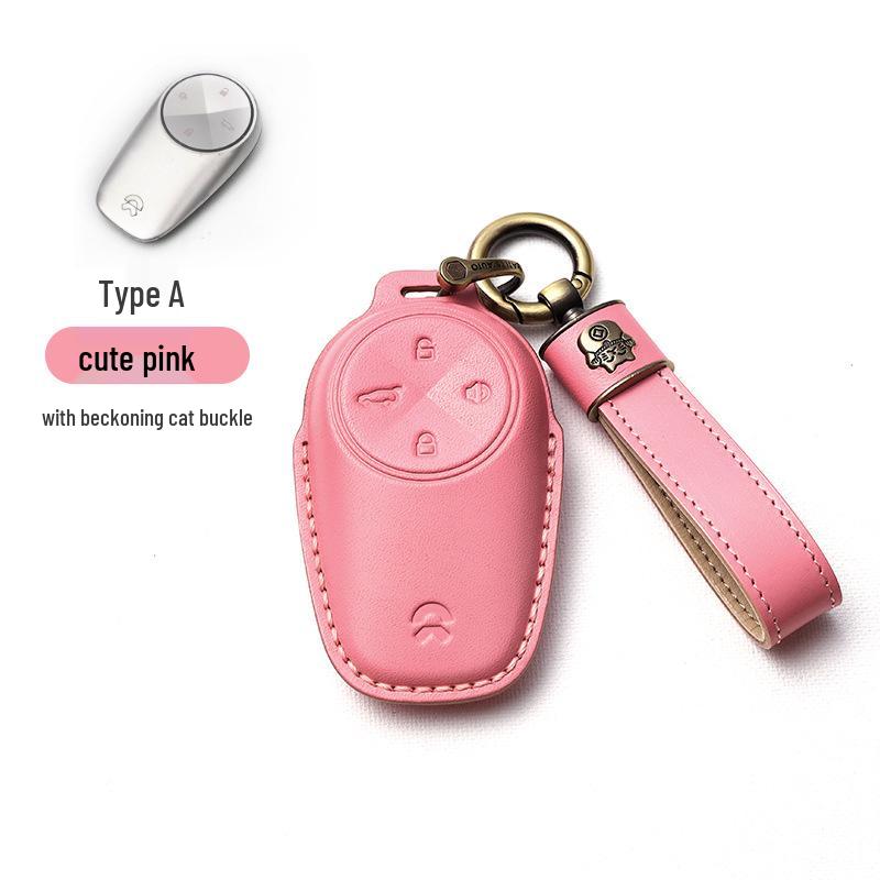 NIO EC6/ES6/ES8 Genuine Leather Key Case with Cowhide Shell & Buckle
