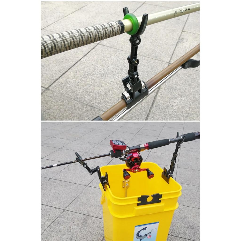 2Pcs/set Fishing Bracket Bridge Raft Fishing Rod Rack Non-slip Luminous Reinforced Pole Bracket Rear Hanging Fishing Supplies