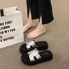 Summer new thick-soled fashion one-word slippers outside women's seaside beach with skirts versatile slippers