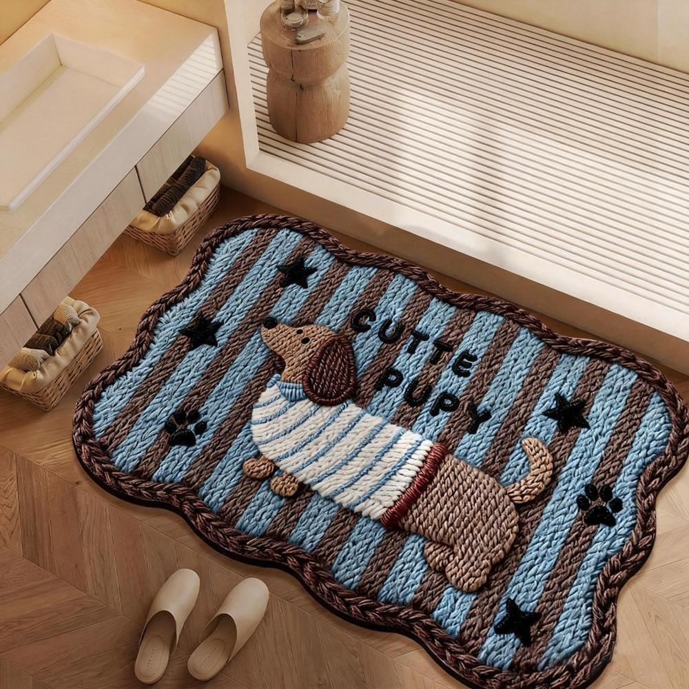 Durable 40*60cm Bath Mat Dirt-scraping Surface Water Absorption Pony Door Mat Household Washable Doormat Home Decoration