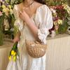 Shell Flower Decoration Design Woven Crossbody Bags Woman Y2K Harajuku Vintage Beach Vacation Style Handbag KTB