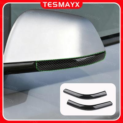 For 2026-2021 Tesla Model 3 Y YL Rear View Mirror Trim Cover Anti-collision Strips Mirror Edge Bumper Protective Car Accessories