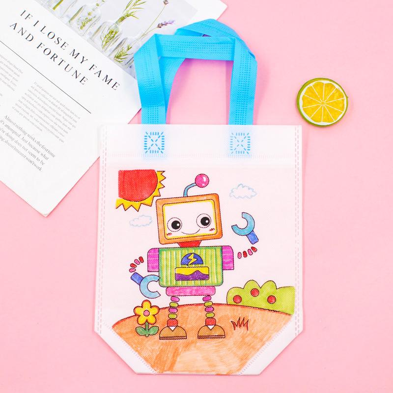 Non-Woven Graffiti Bag Diy Garbage Sorting Bag Children'S Hand-Painted Production Coloring Painting Handbag Material