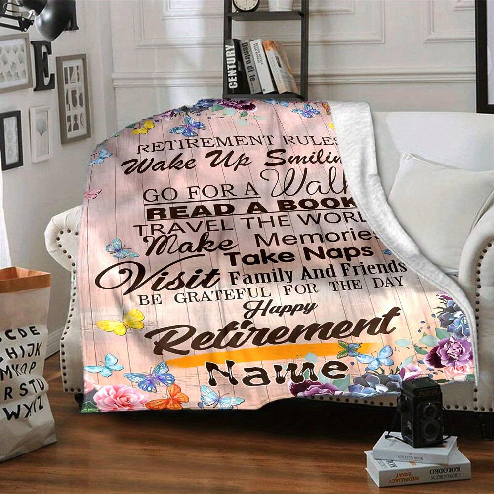 Retirement Rules Home Customize Your Name Blankets Comfortable Soft Lightweight Allseason Multipurpose Blanket For Picnic Sofa Office Bed Living Room