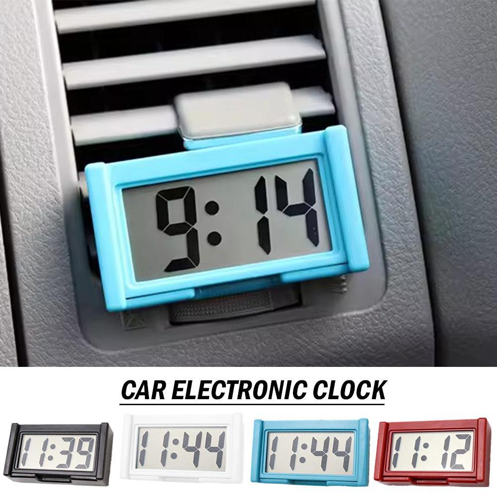 New Mini Digital Clock Decorative Large Screen Car Clock Mini Clock Dashboard Self Adhesive Ornament Car Electronic Accessories