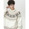Ethnic Style Round Neck Sweater Men's Autumn and Winter Retro Texture All-match Pullover Sweater Jacket