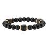Unique Square Lava Stone Natural Agate Beads Bracelets for Men, Natural Stone Beaded Chain Bracelet, Fashion Jewelry Gifts