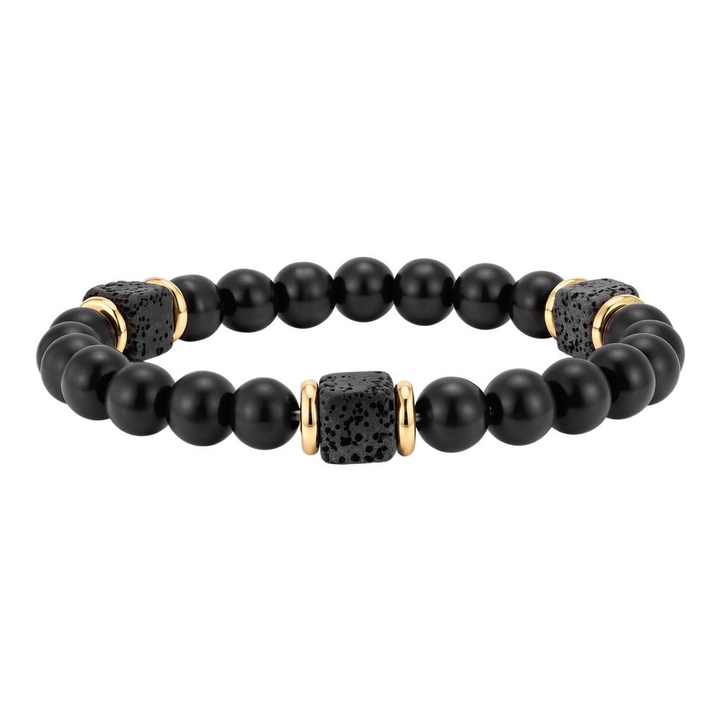 Unique Square Lava Stone Natural Agate Beads Bracelets for Men, Natural Stone Beaded Chain Bracelet, Fashion Jewelry Gifts