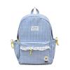 Schoolbag high-value plaid schoolbag women's new lace girl heart backpack Japanese sweet student travel backpack