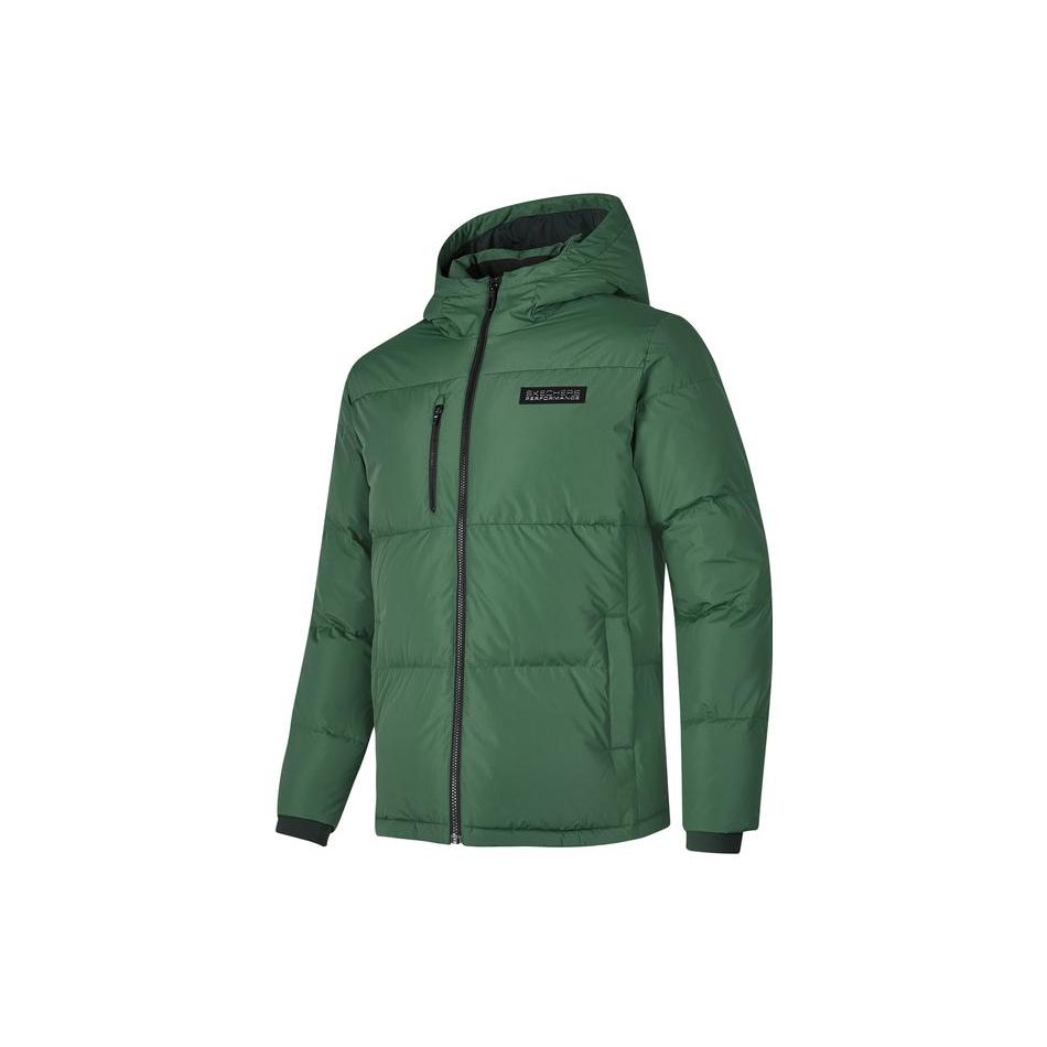 Skechers Warm Outdoor Waterproof Hooded Quilted Down Jacket Men Jackets Bush-Green P423M126-03RT M
