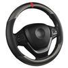 Steering Wheel Cover Carbon Black Leather Breathable Anti-slip Car Accessories