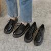 Yang Mi Retro Small Leather Shoes Heightening Lace-up Platform Shoes Martin Single Shoes J Muffin