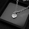 Women Stainless Steel Love Heart Ot Buckle Original Clavicle Chain Necklace