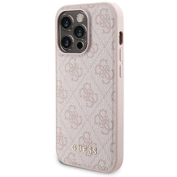 Zestaw Guess Gubpm5P15L4Gemgp Iphone15 Pro 6.1 Hardcase + Powerbank 5000Mah Magsafe Różowy/Pink 4G Metal Logo