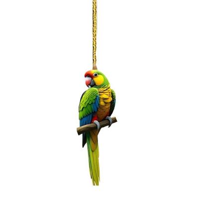 Lovely 2D Macaw Design Acrylic Automotive Hanging Decors Car Hanging Art Great Gift for Bird Love And Car Enthusiasts