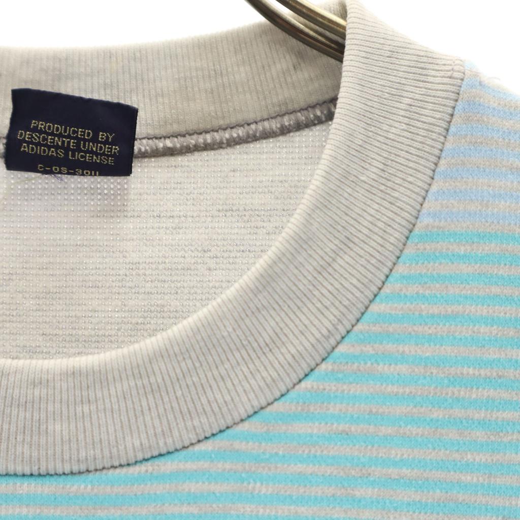 CLUB adidas 70s 80s vintage Border Pattern Short sleeve sweat S Descente Men's Used