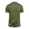 Men Tactical Crew Neck Loose Fit Breathable Outdoor Quick Dry T Shirt with Camouflage Print and Hook Loop Patch Design