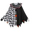 Halloween Fashion Costume With Black White Cloak Made Of Breathable Cotton For Role Play